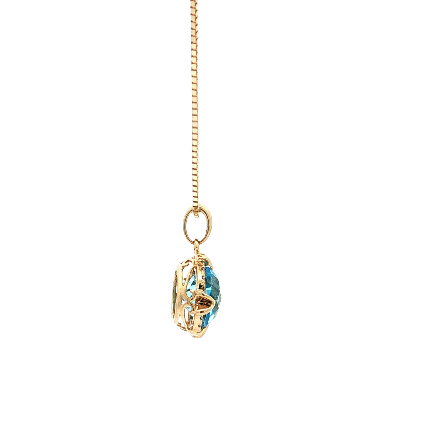 Yellow Gold Topaz & Diamond Necklace