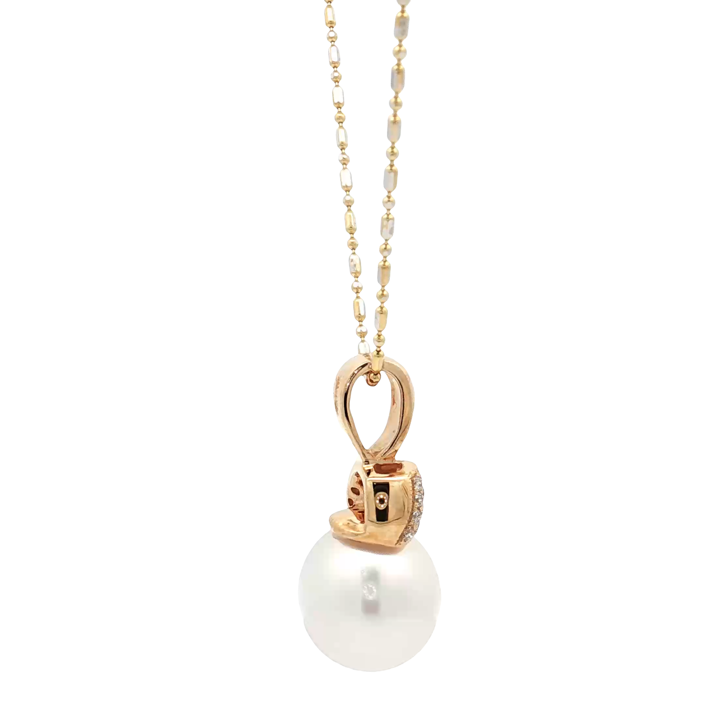Yellow Gold Pearl & Diamond Necklace