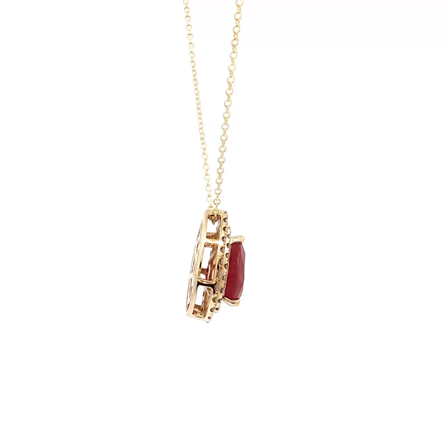 Yellow Gold Ruby & Diamond Necklace