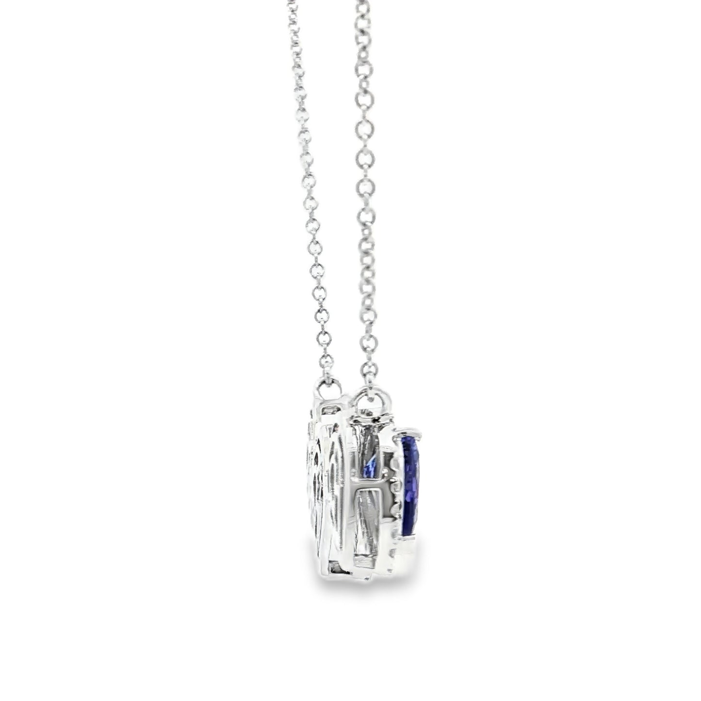 White Gold Tanzanite & Diamond Necklace