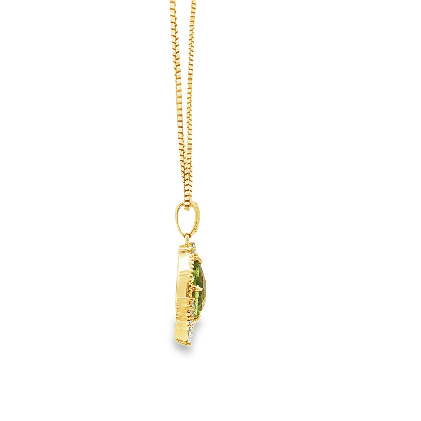 Yellow Gold Peridot & Diamond Necklace