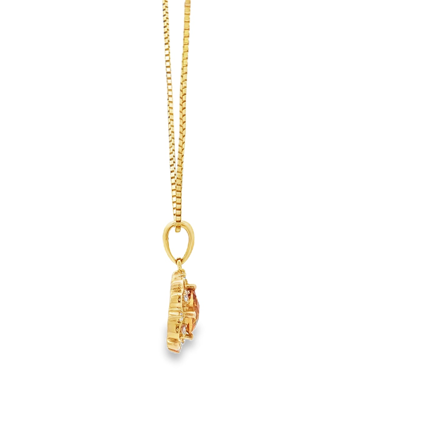 Yellow Gold Citrine & Diamond Necklace