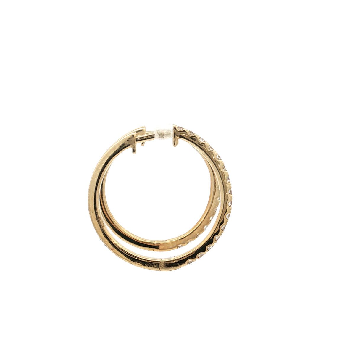Yellow Gold Diamond Hoops