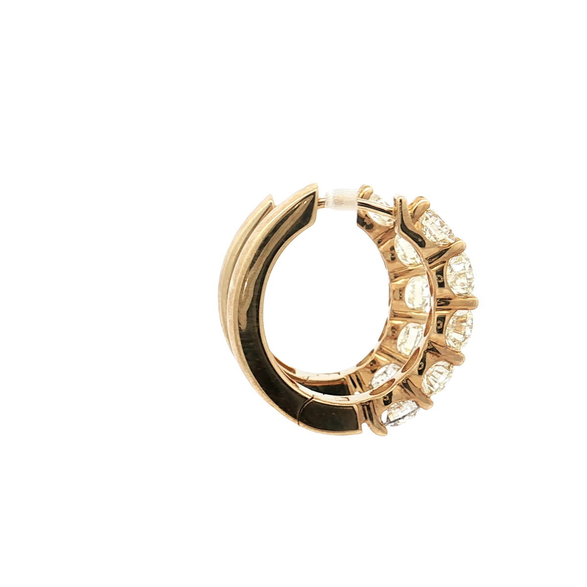 Yellow Gold Diamond Hoops