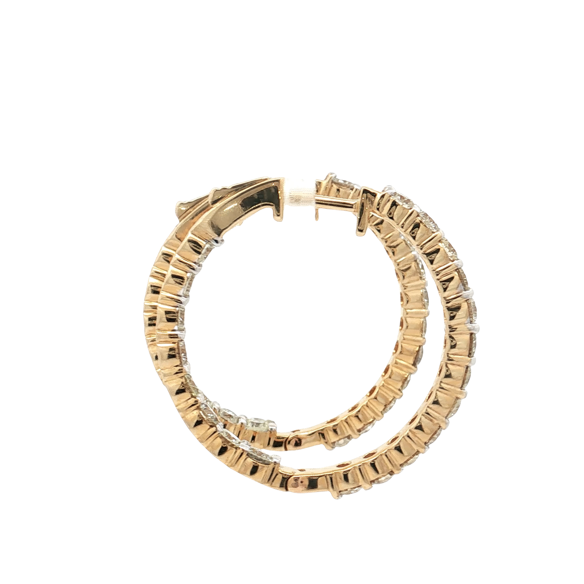 Yellow Gold Diamond Hoops