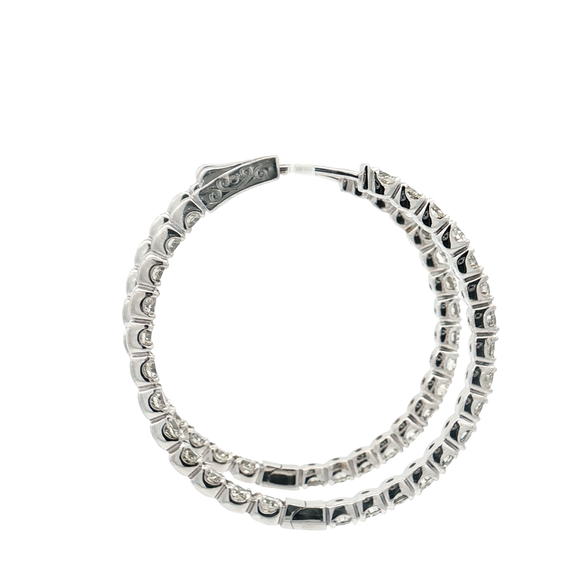 White Gold Diamond Hoops