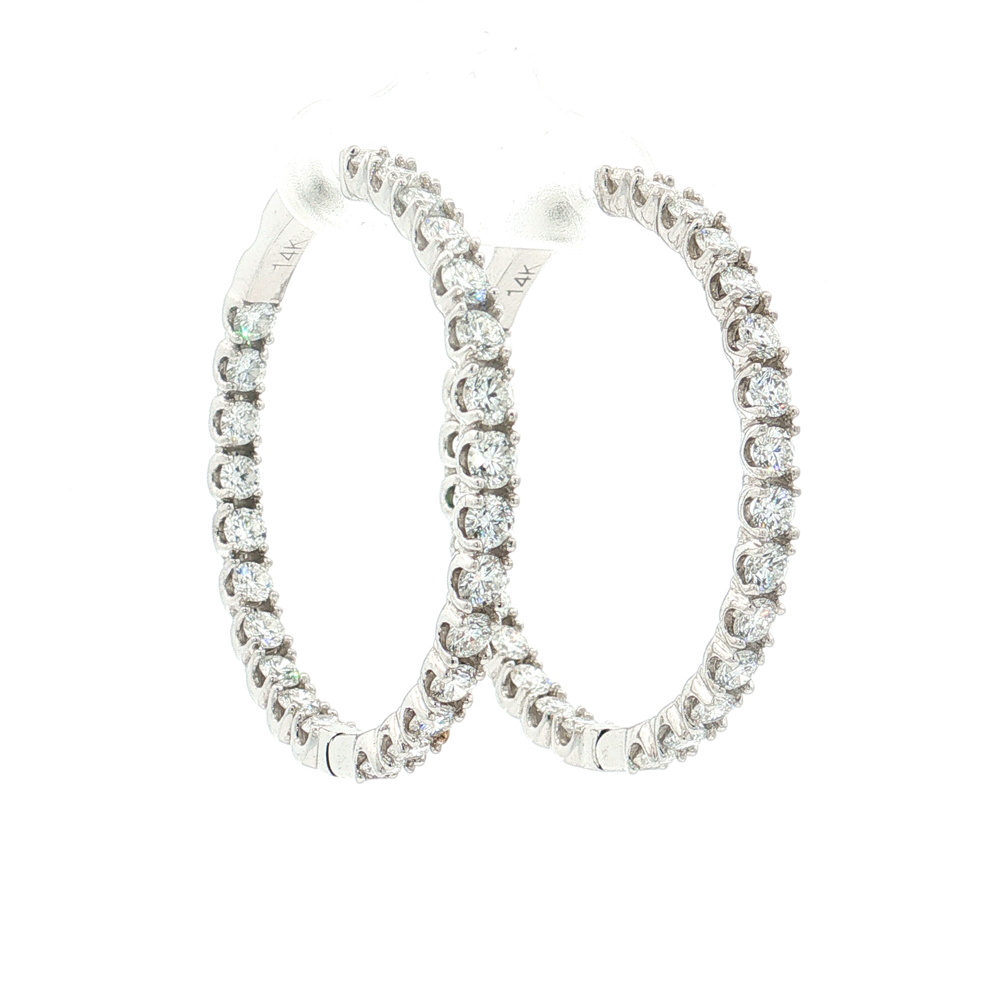 White Gold Lab-Diamond Hoops
