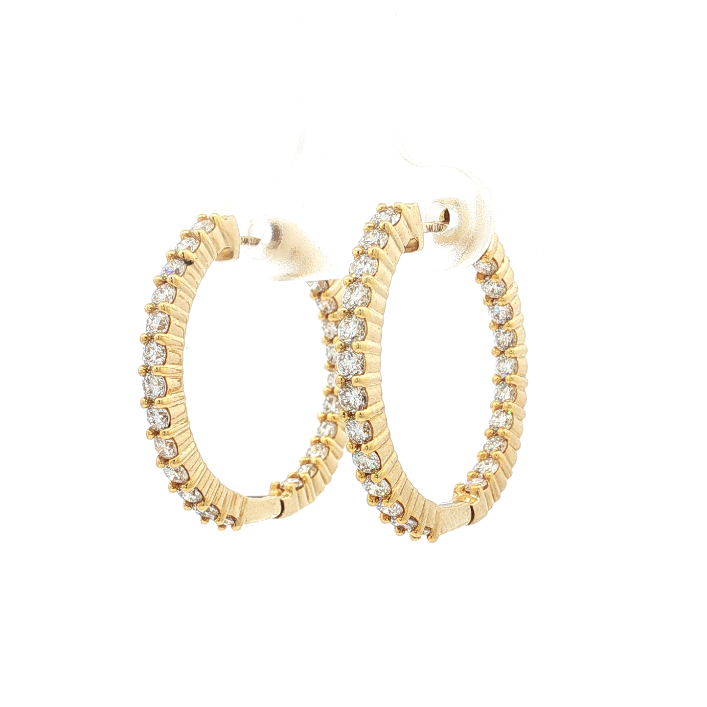 Yellow Gold Lab-Diamond Hoop Earrings
