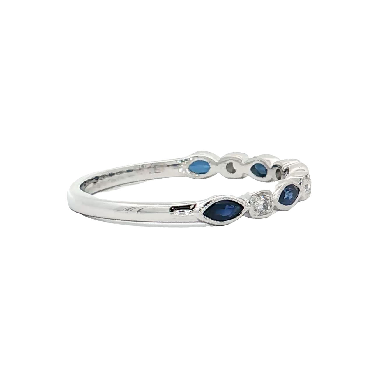 White Gold Sapphire & Diamond Band