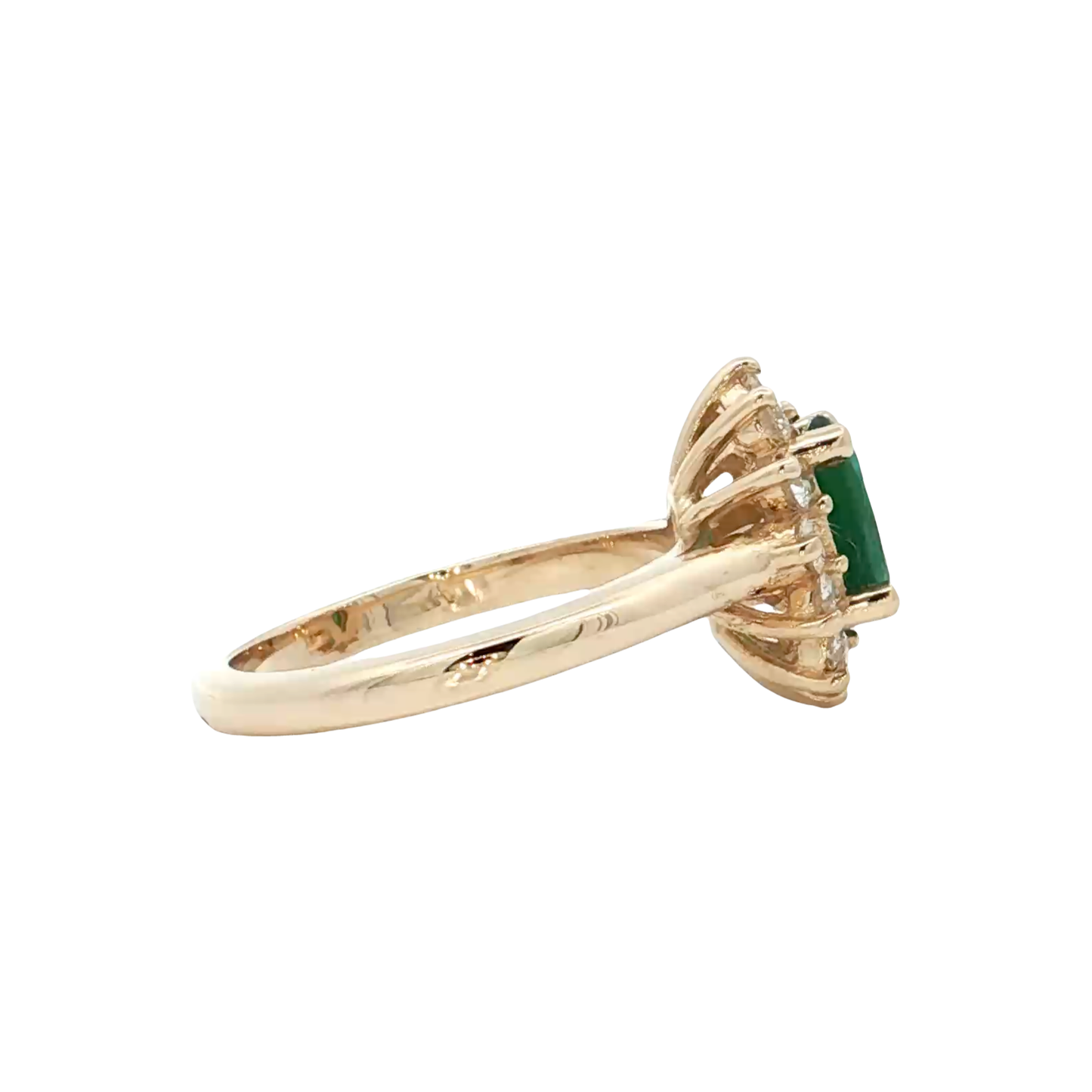 Yellow Gold Emerald & Diamond Ring