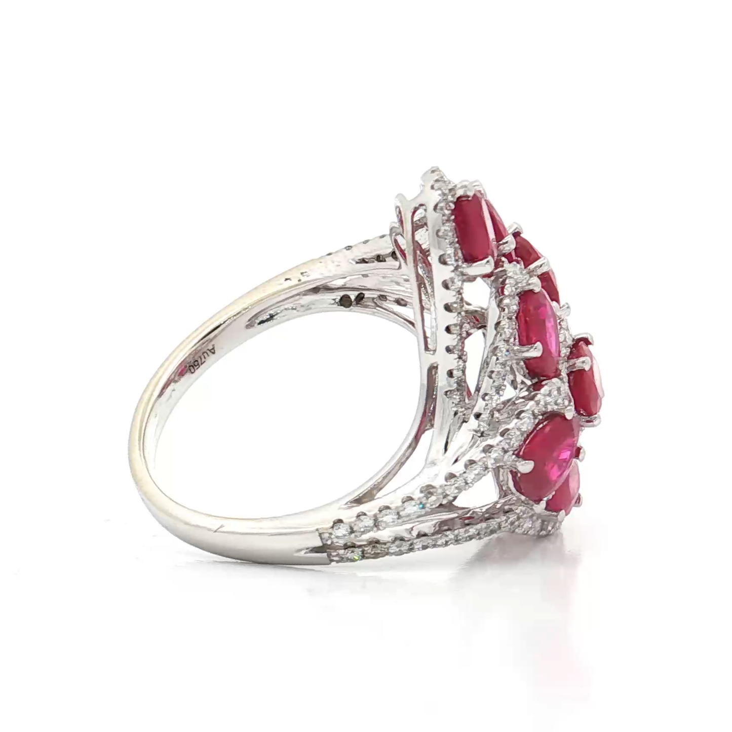 White Gold Ruby & Diamond Ring