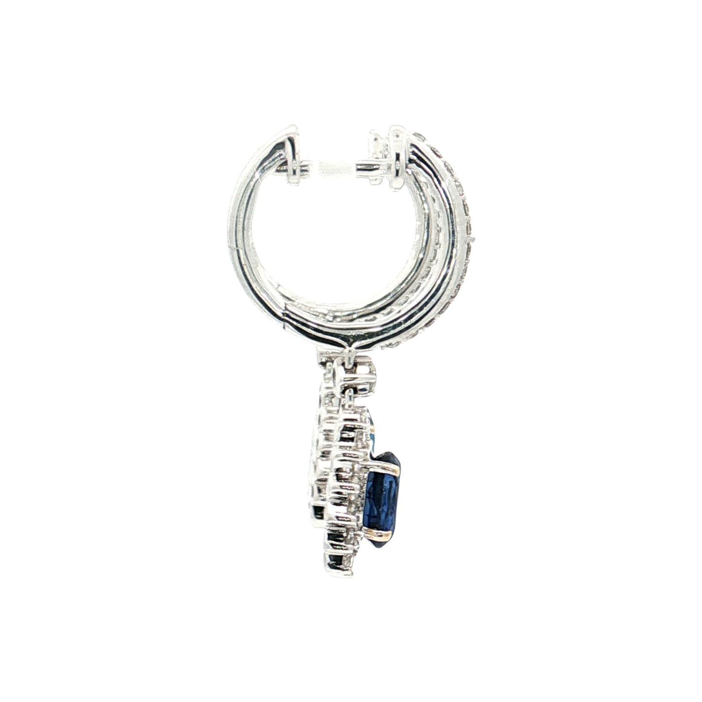 White Gold Sapphire & Diamond Earrings