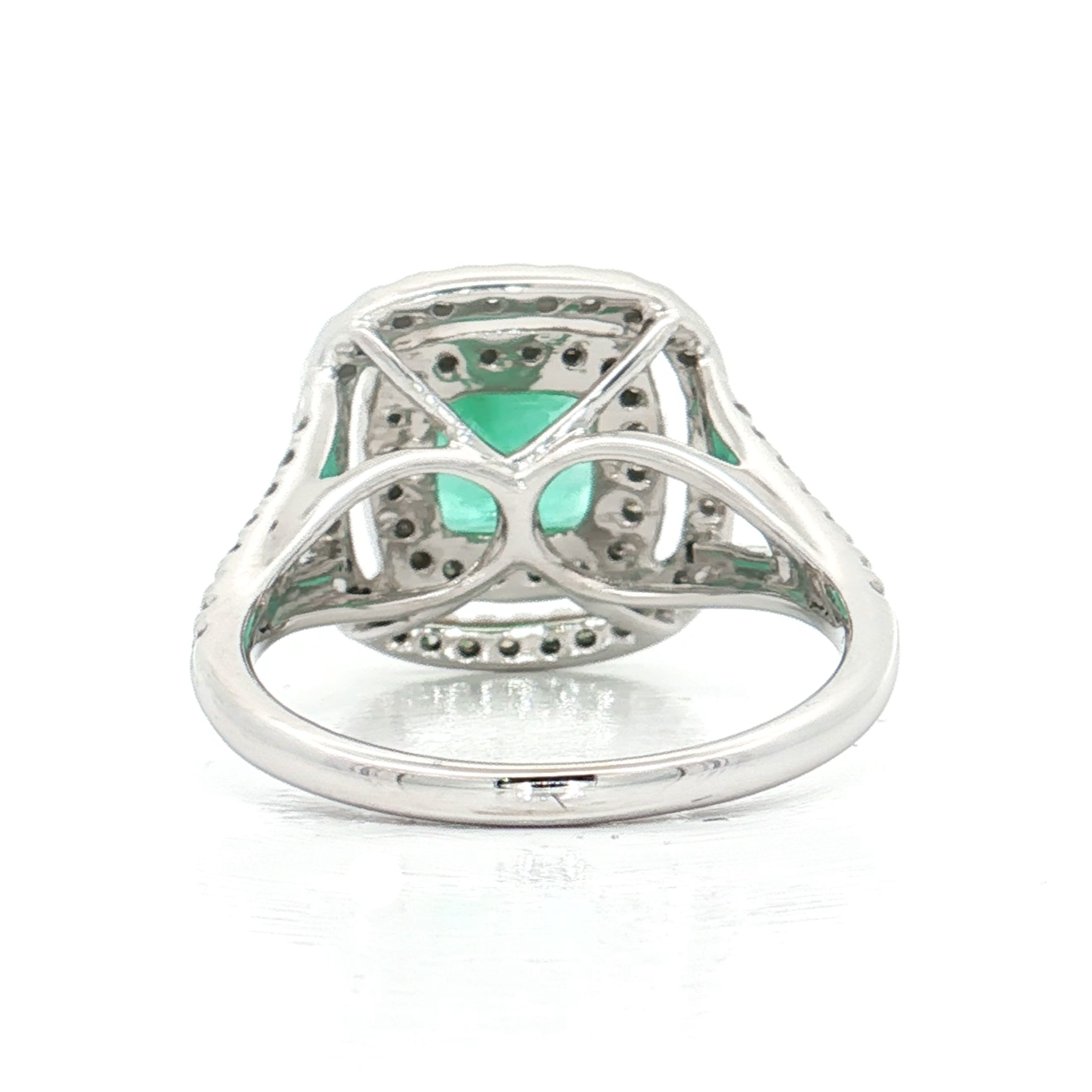 White Gold Emerald & Diamond Ring