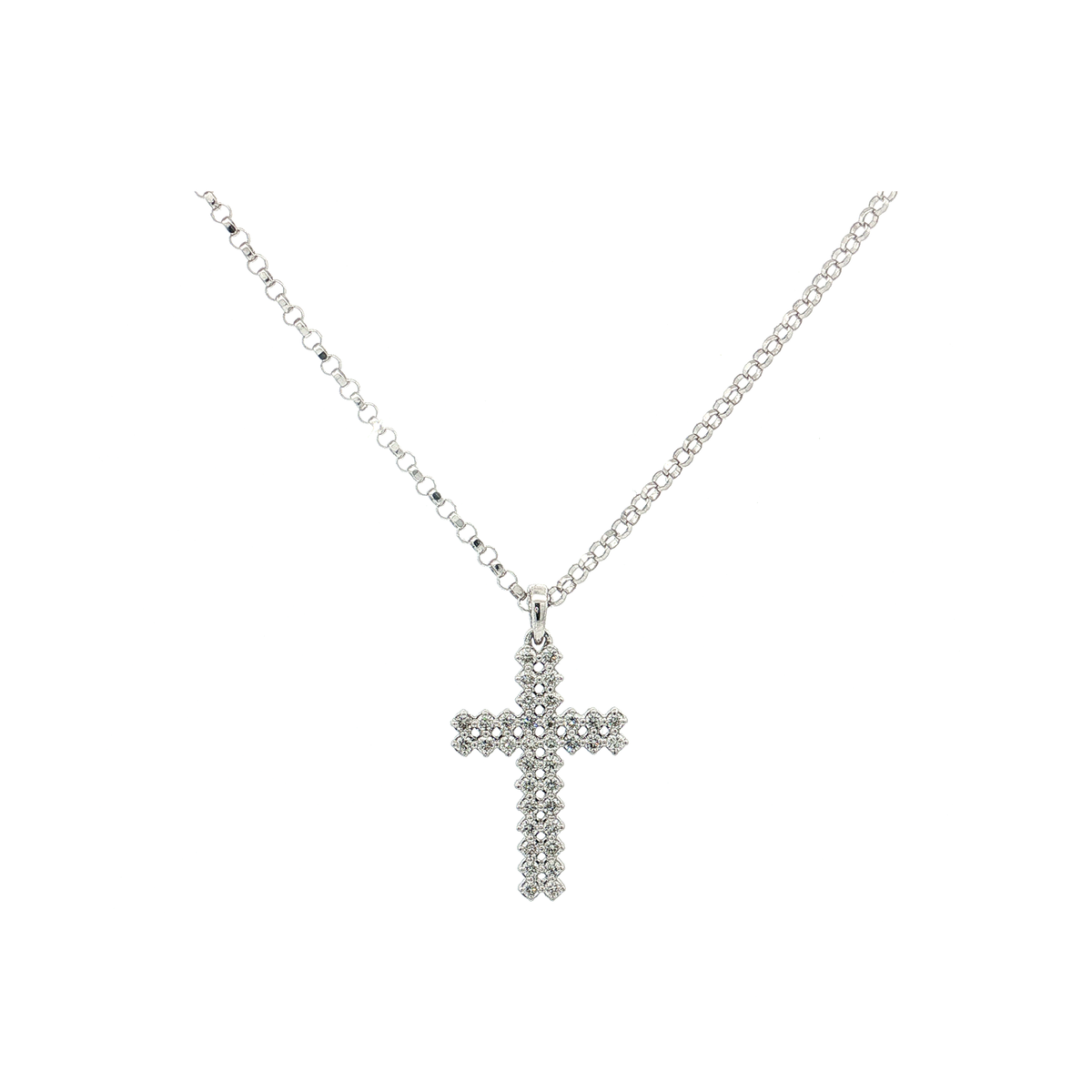 1/3 ctw White Gold Diamond Cross
