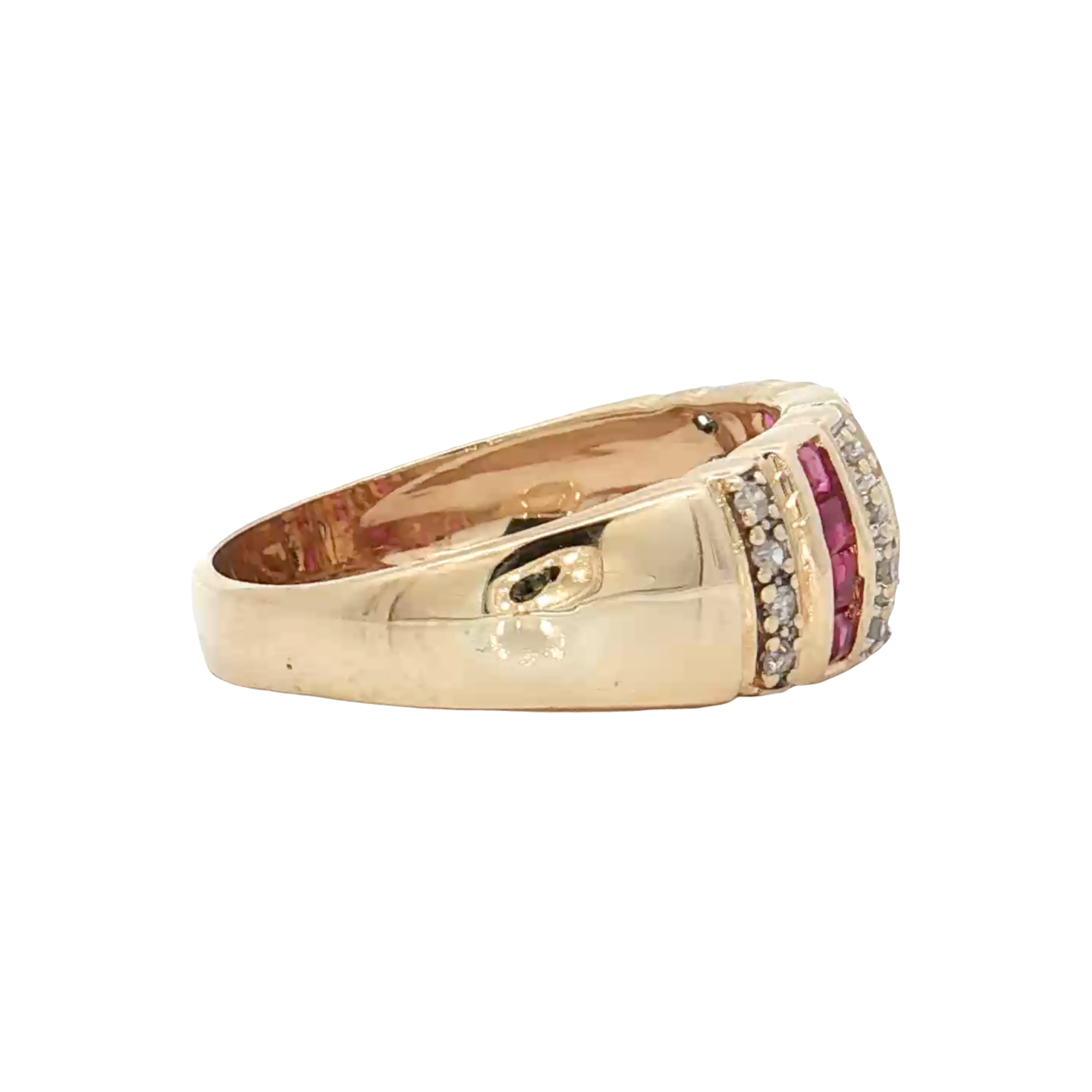 Yellow Gold Ruby & Diamond Band