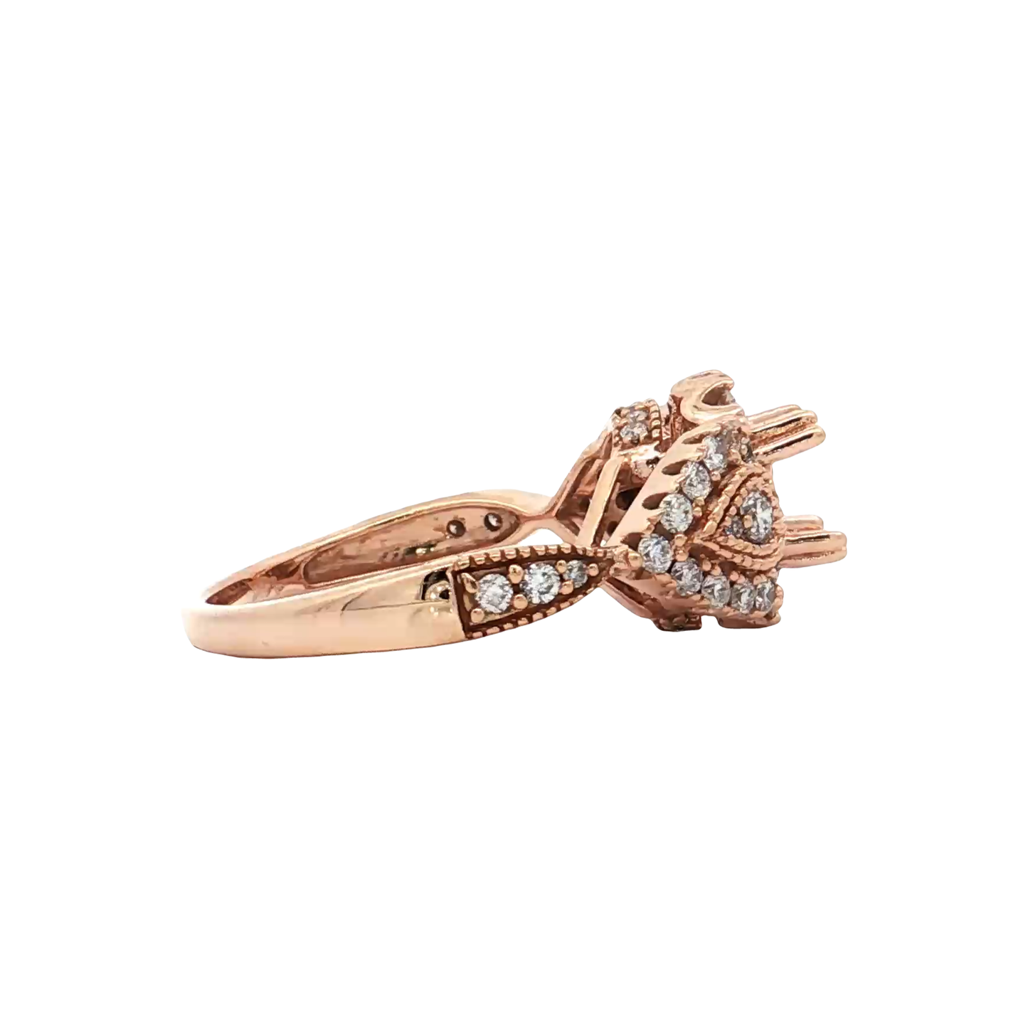 Rose Gold Diamond Bridal Setting