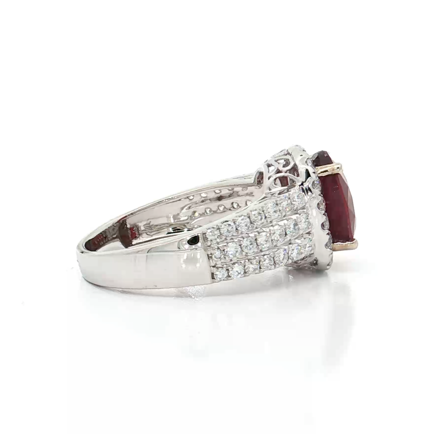 White Gold Ruby & Diamond Ring