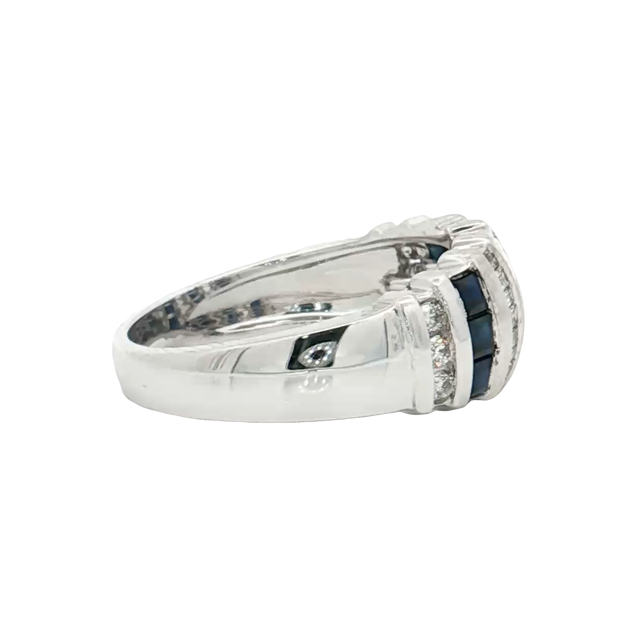White Gold Sapphire & Diamond Band