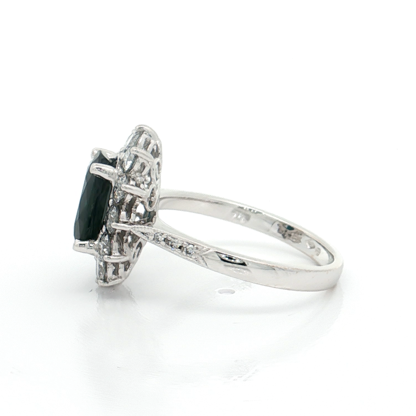 White Gold Sapphire Diamond Ring