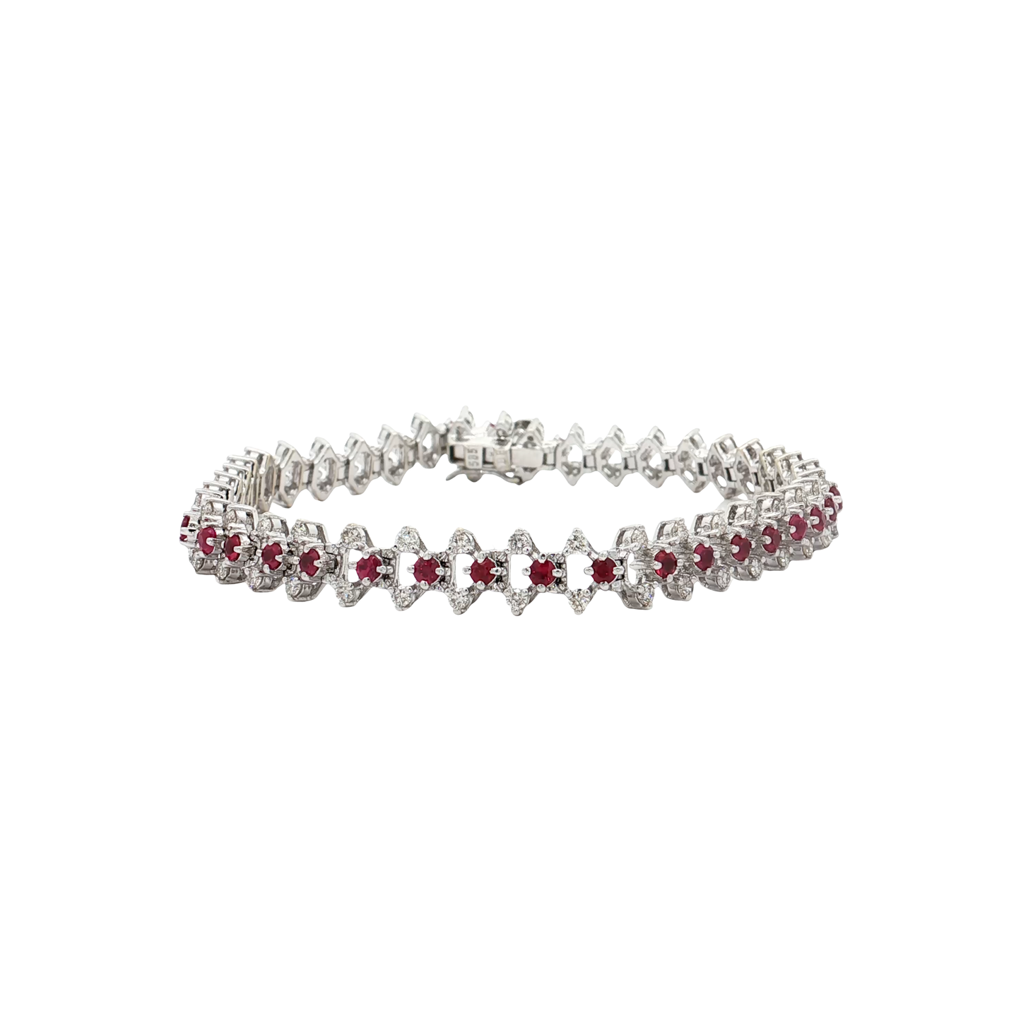 White Gold Ruby & Diamond Bracelet