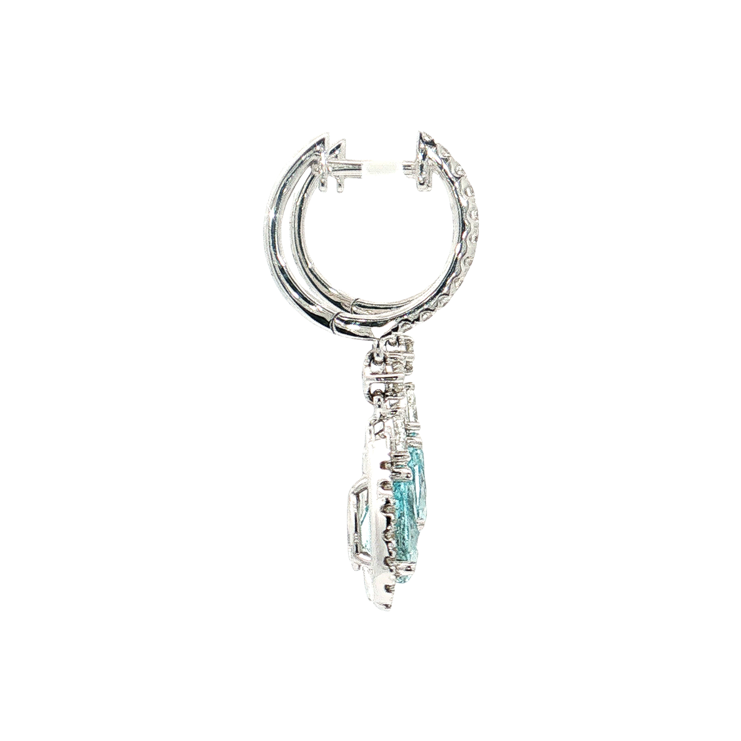 White Gold Aquamarine & Diamond Earrings