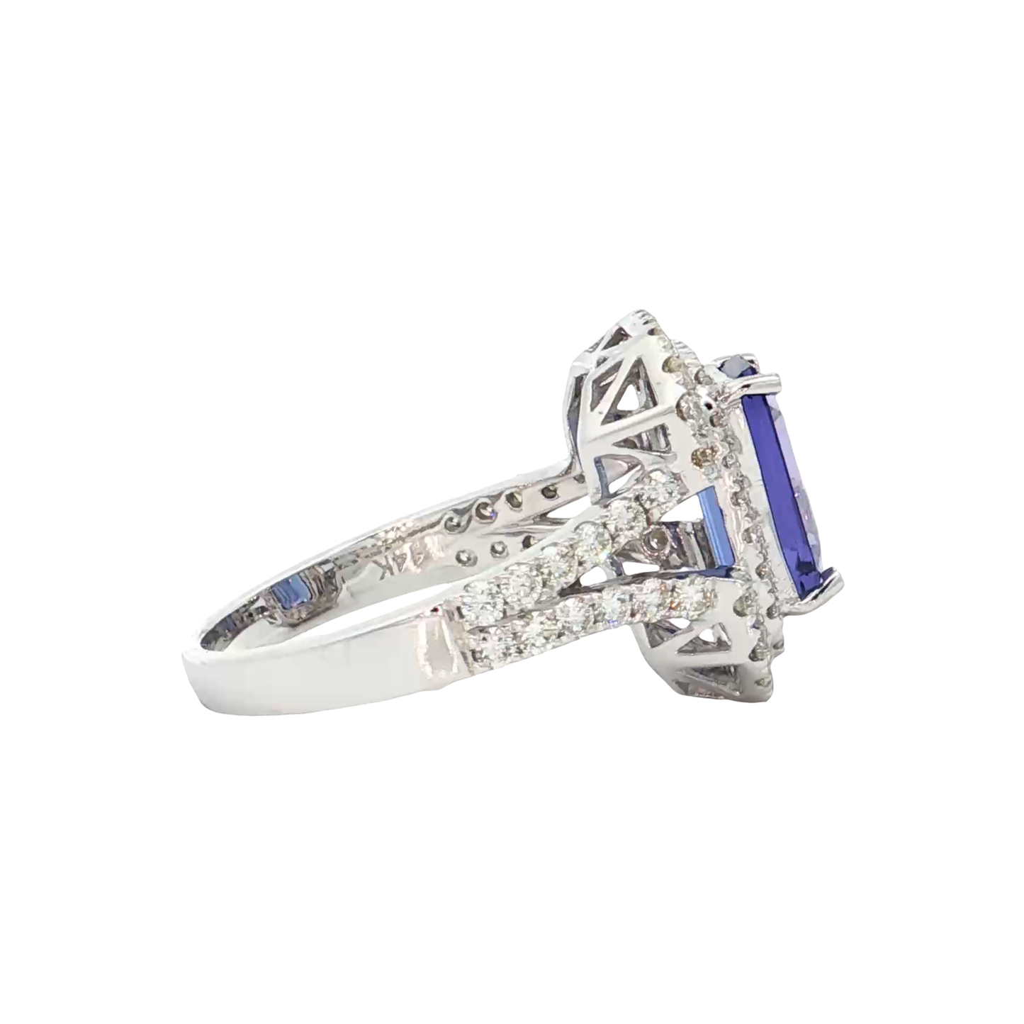 White Gold Tanzanite & Diamond Ring