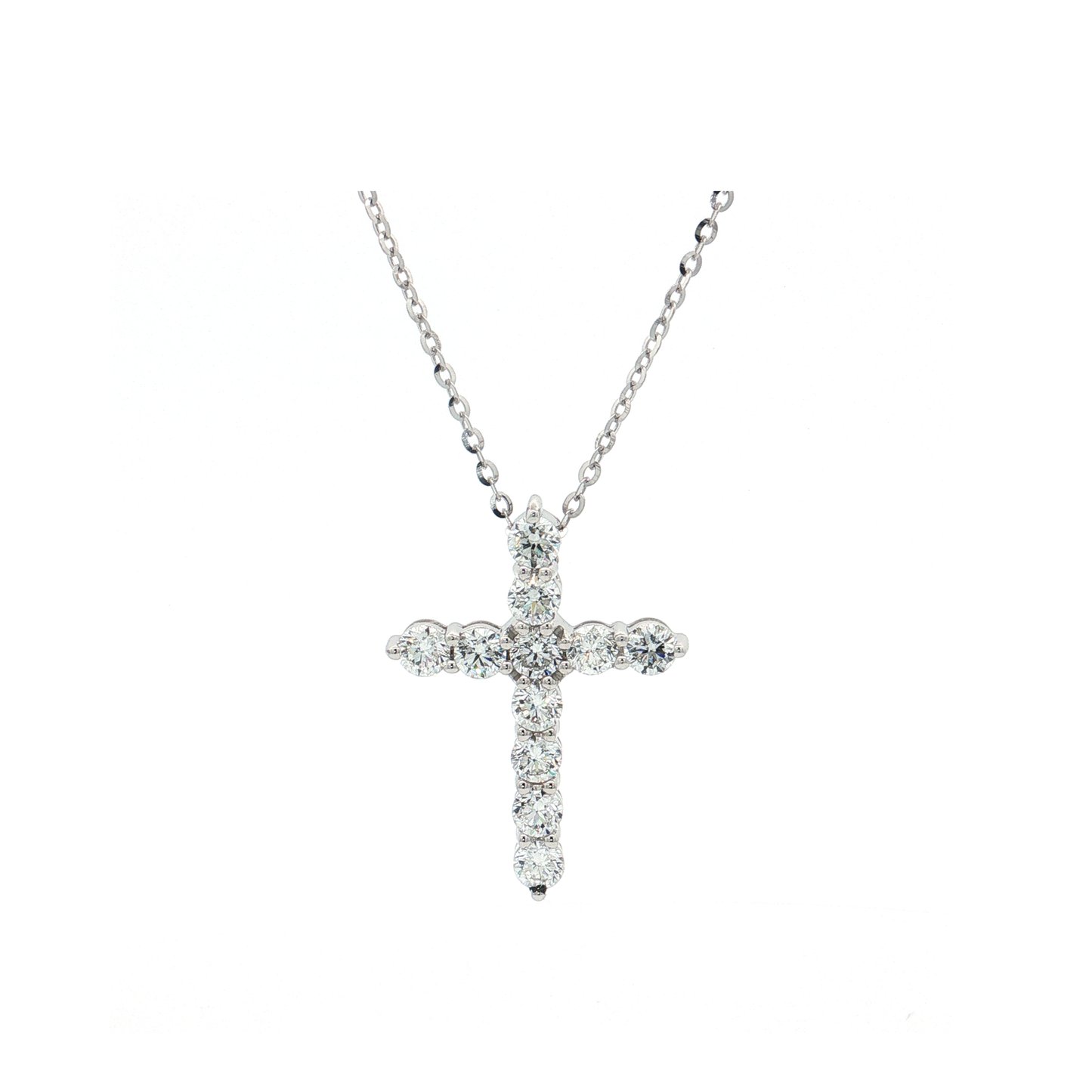 White Gold Lab-Diamond Cross