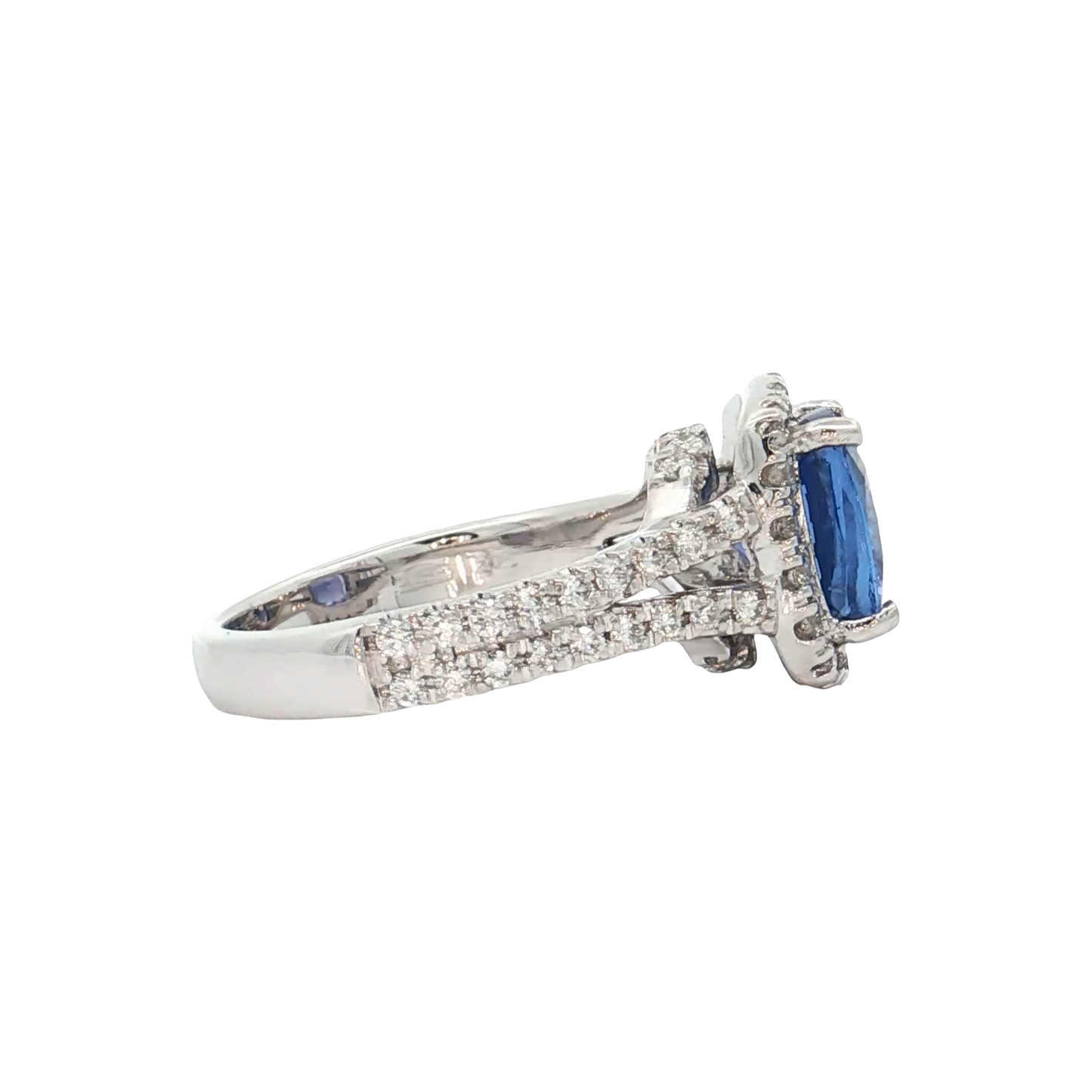 White Gold Tanzanite & Diamond Ring