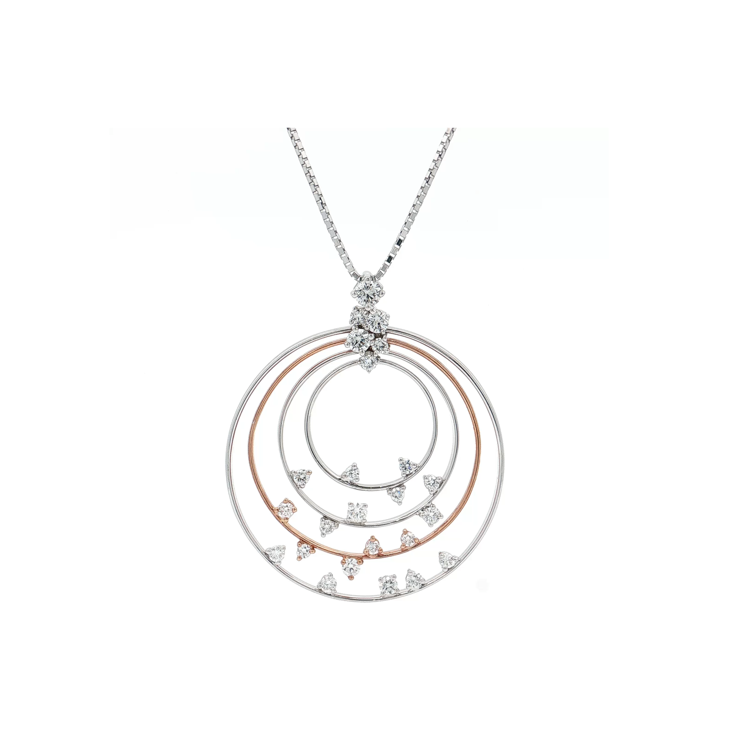 White & Rose Gold Diamond Pendant