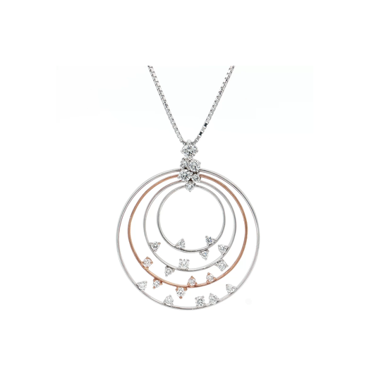 White & Rose Gold Diamond Pendant