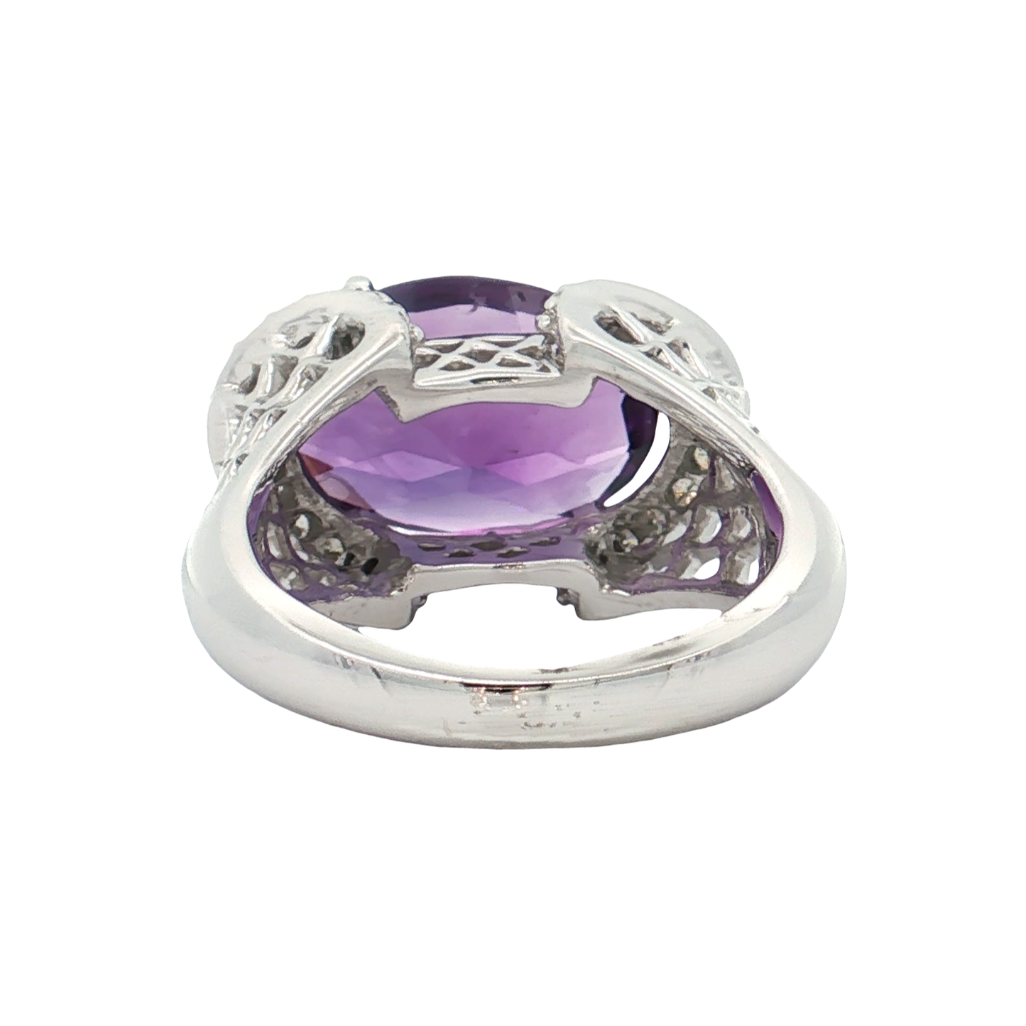 White Gold Amathyst & Diamond Ring