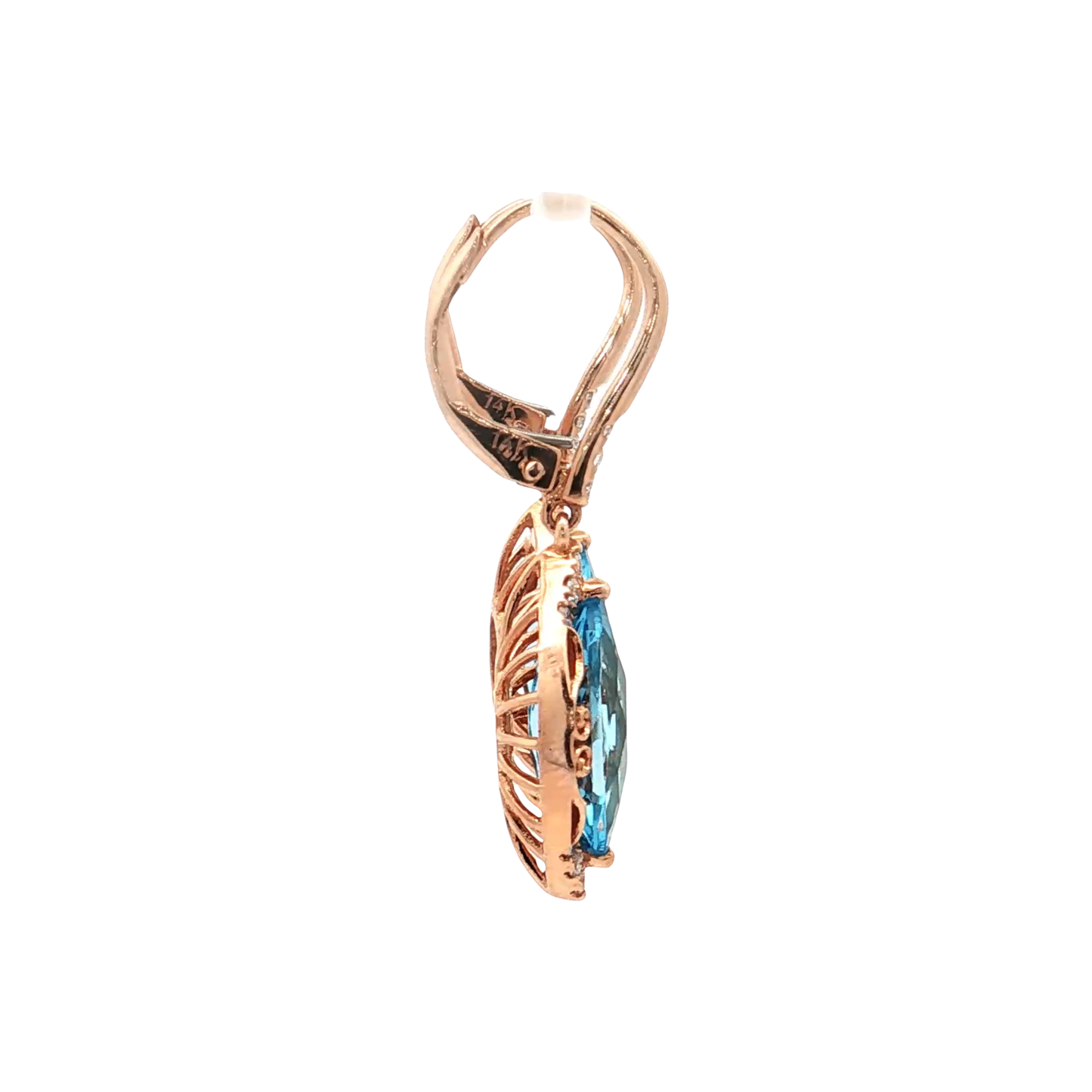 Rose Gold Topaz & Diamond Earrings