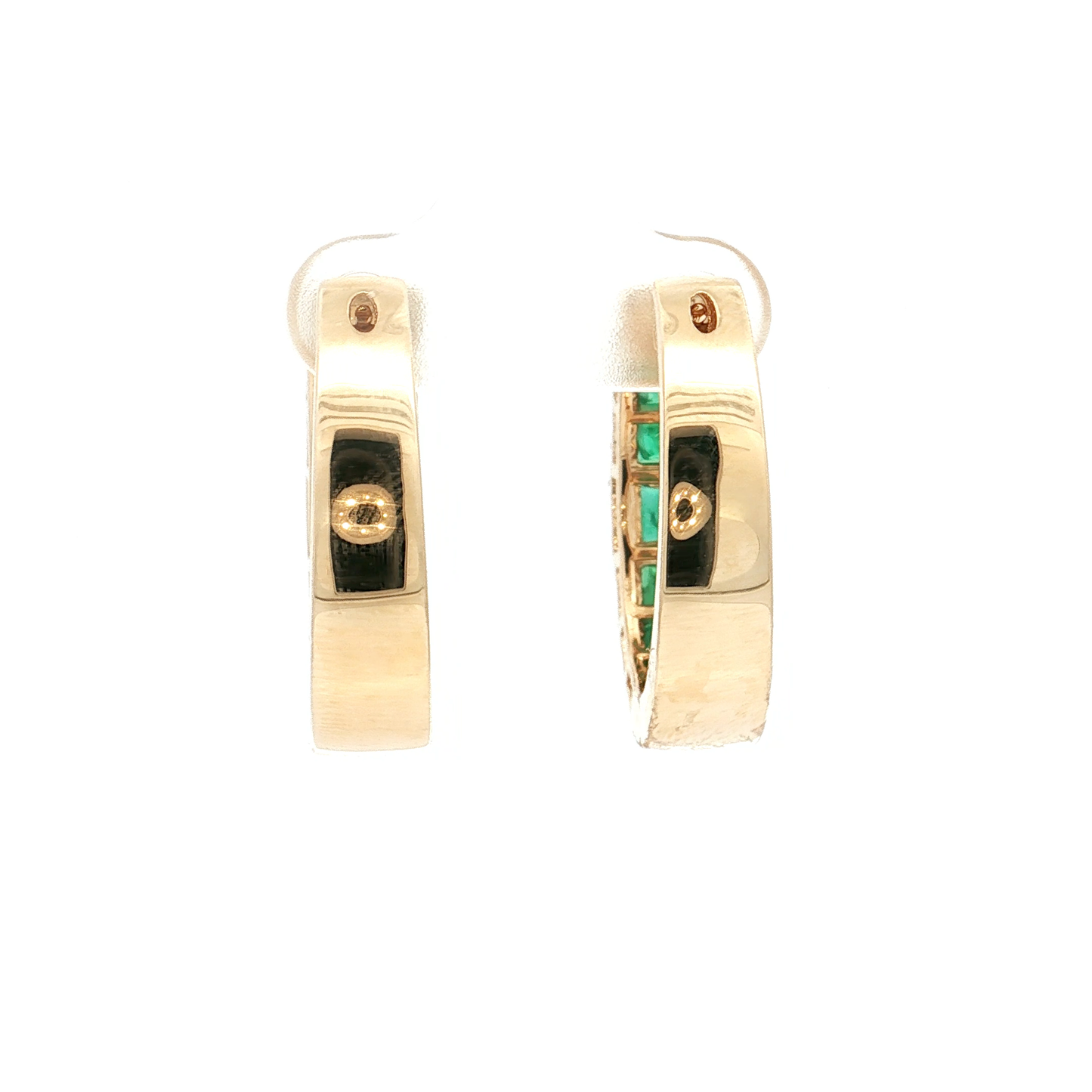 Yellow Gold Emerald & Diamond Earrings