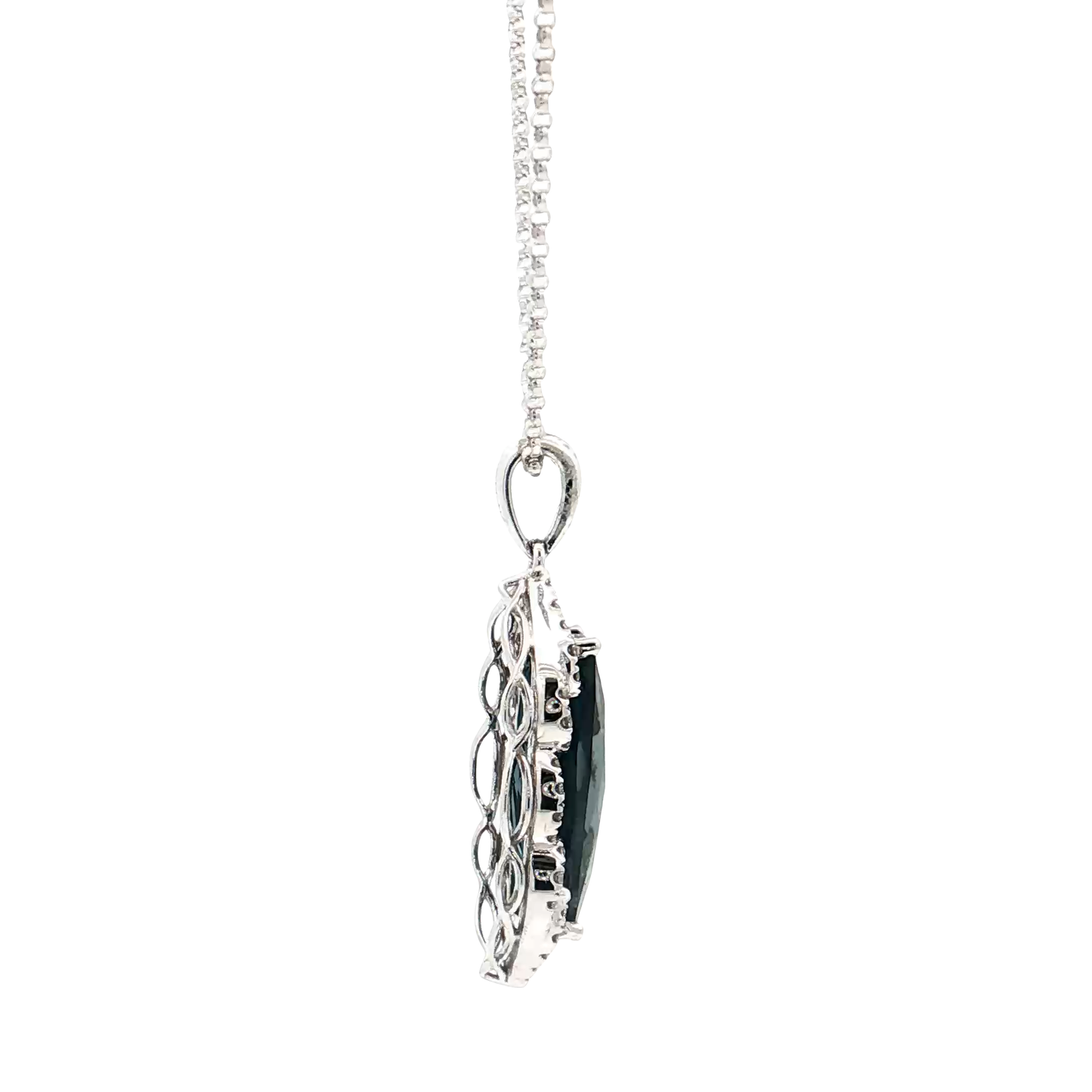 White Gold Topaz & Diamond Necklace
