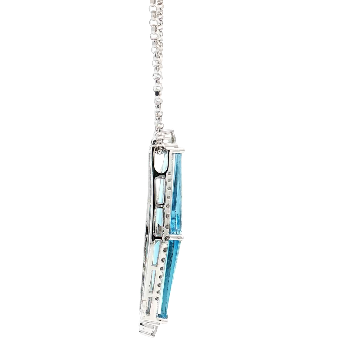 White Gold Topaz & Diamond Necklace