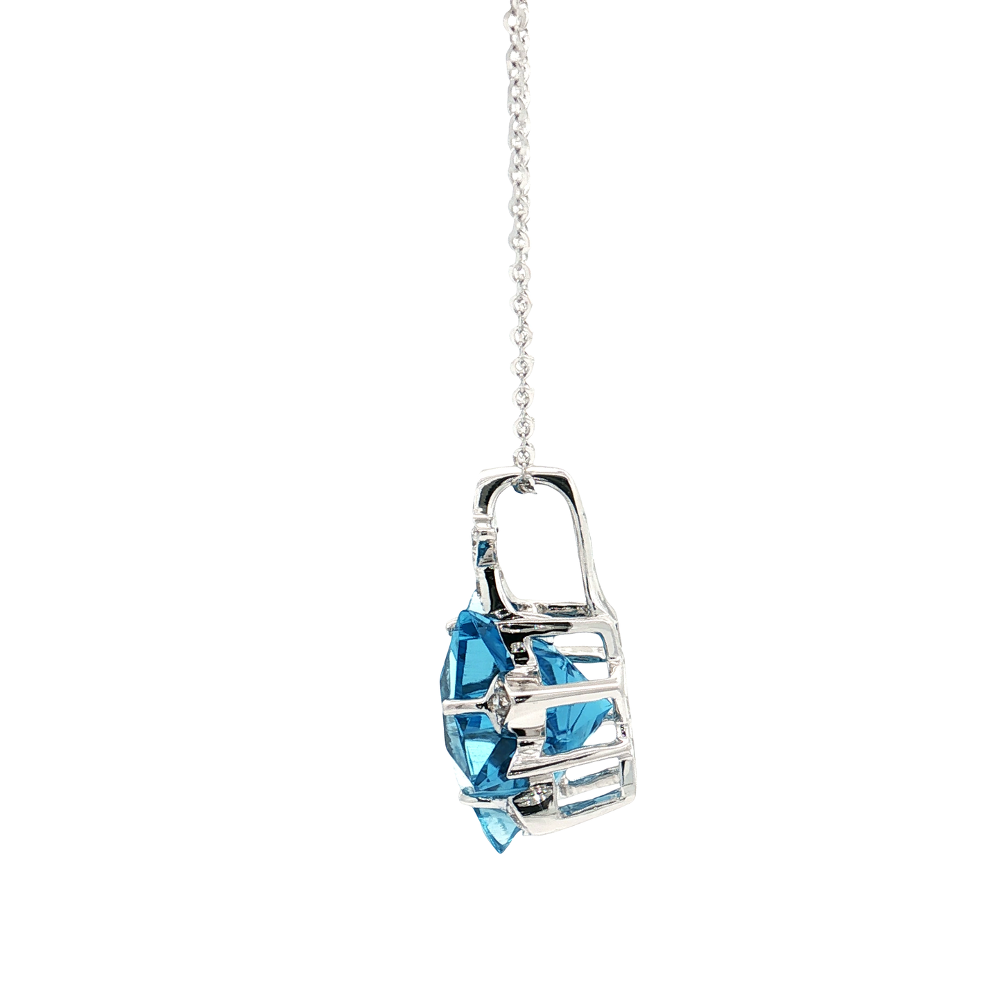 White Gold Topaz & Diamond Necklace