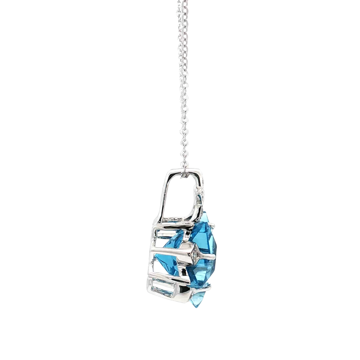 White Gold Topaz & Diamond Necklace