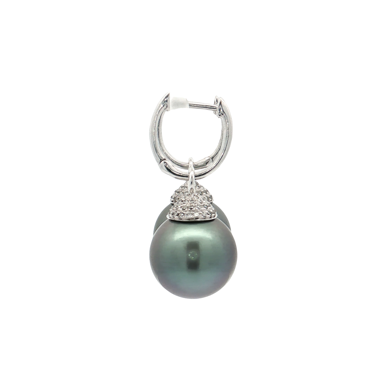 White Gold Pearl & Diamond Earrings