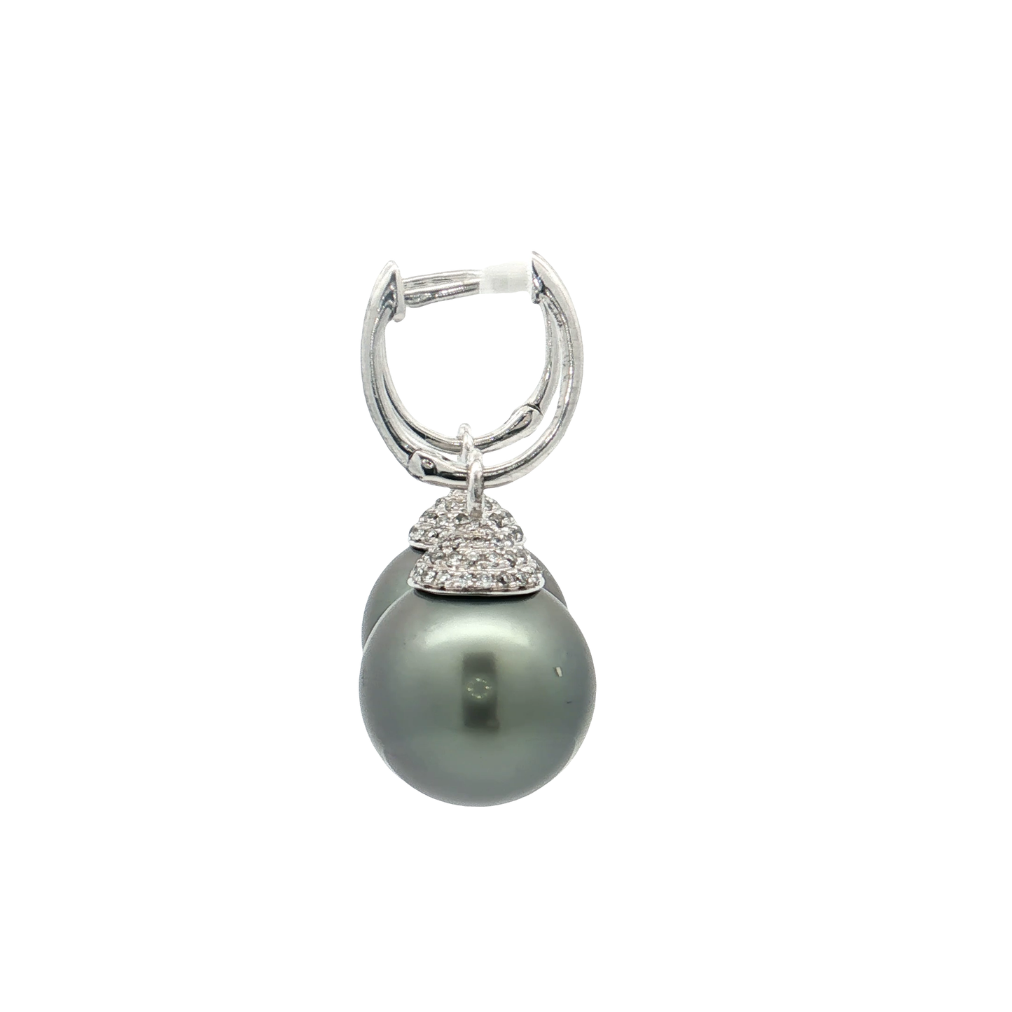 White Gold Pearl & Diamond Earrings