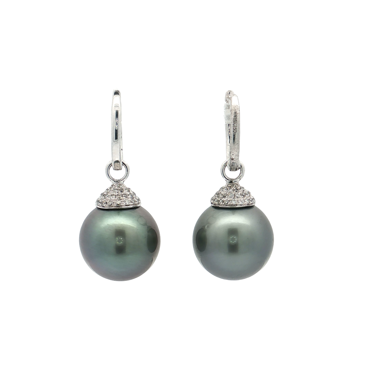 White Gold Pearl & Diamond Earrings