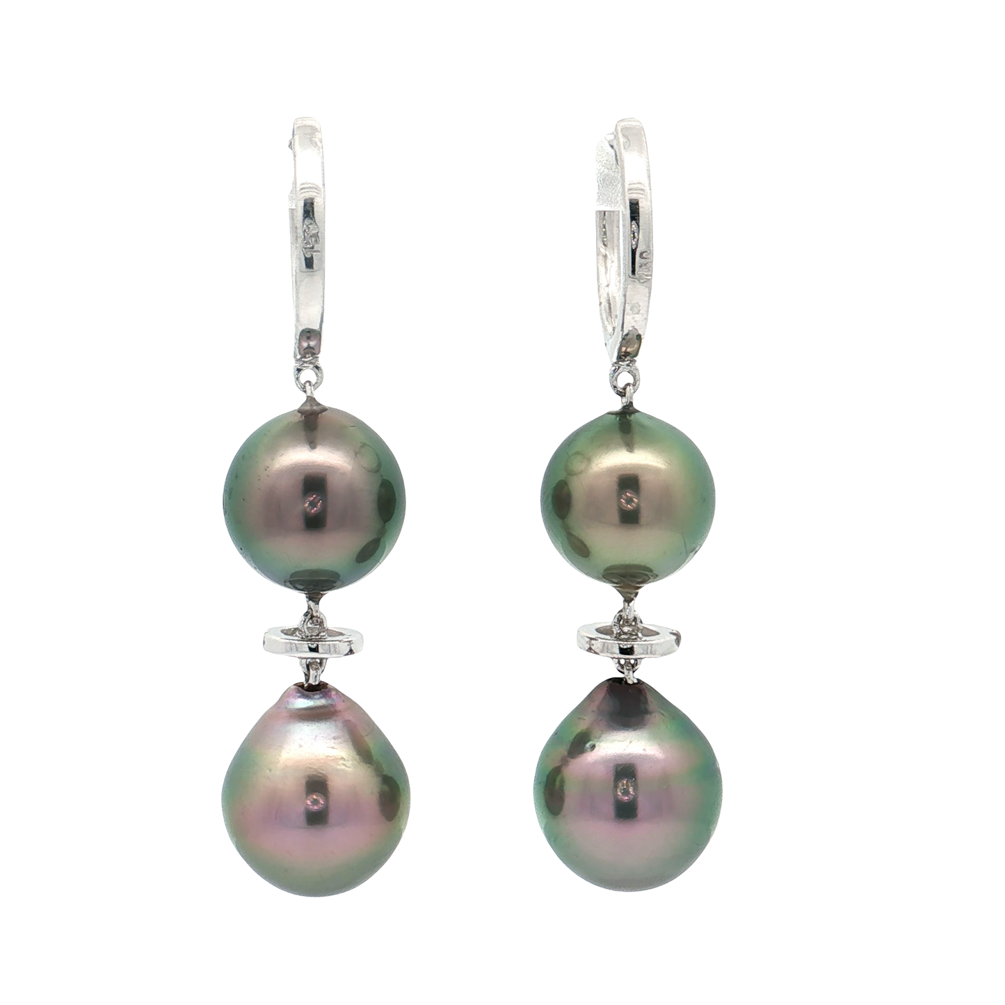 White Gold Pearl & Diamond Earrings