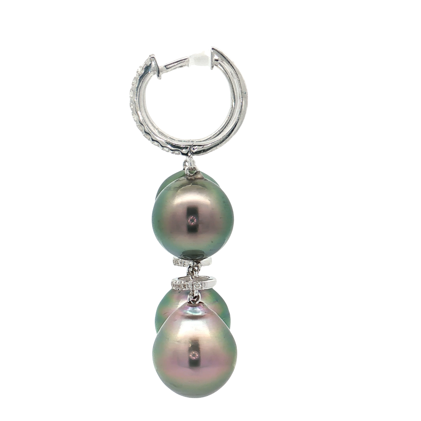 White Gold Pearl & Diamond Earrings