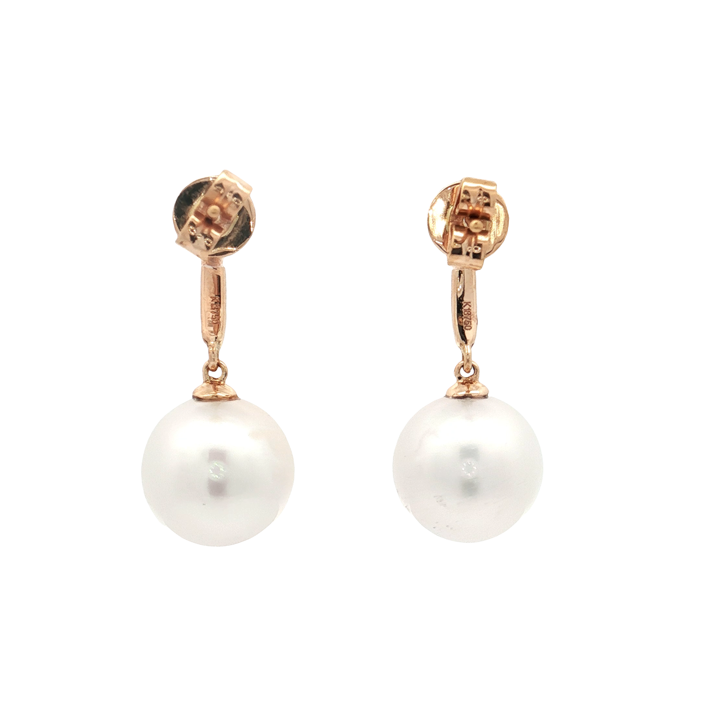 Rose Gold Pearl & Diamond Earrings