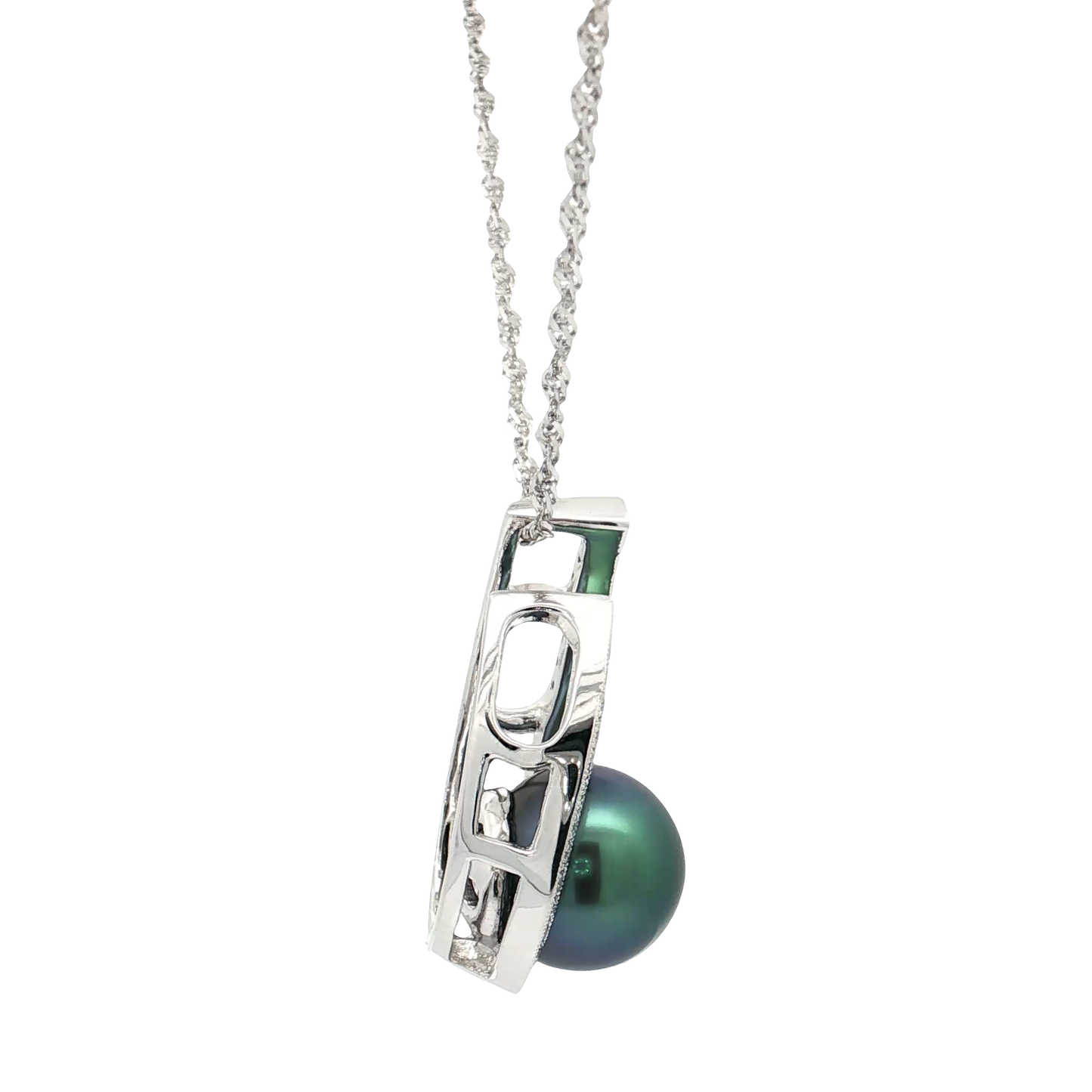 White Gold Pearl & Diamond Necklace
