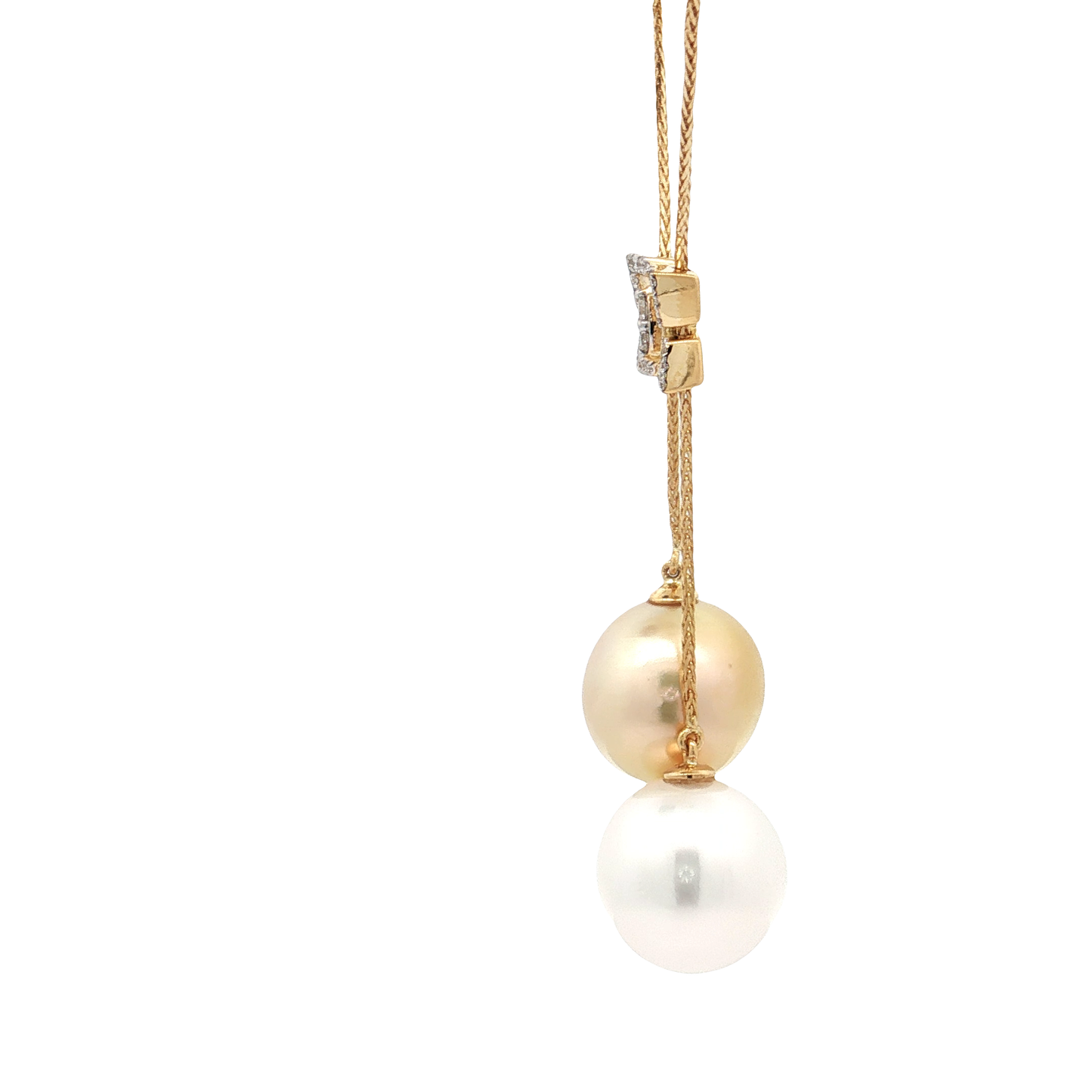 Yellow Gold Pearl & Diamond Necklace