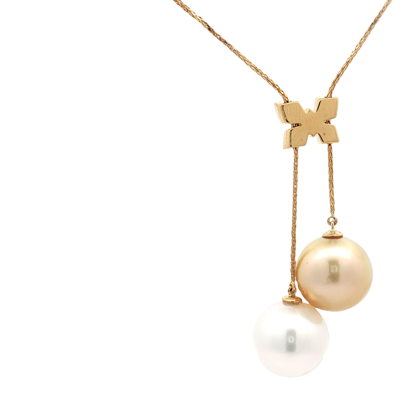 Yellow Gold Pearl & Diamond Necklace