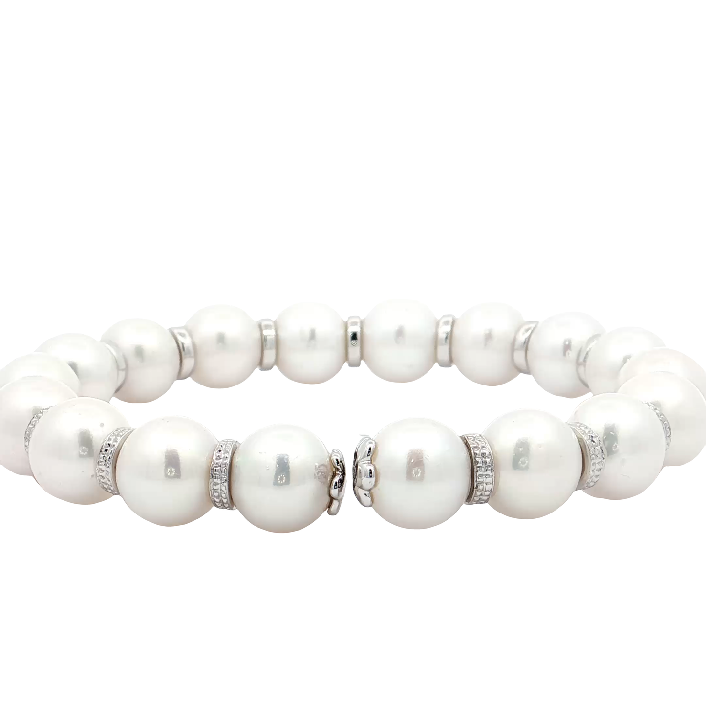 White Gold Pearl & Diamond Bracelet