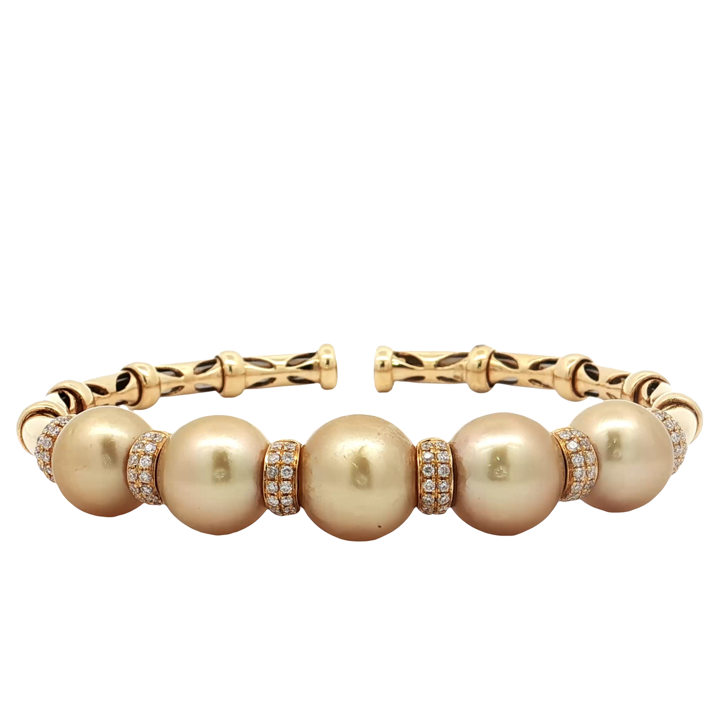 Yellow Gold Pearl & Diamond Bracelet