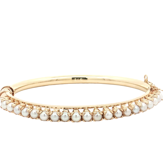 Yellow Gold Pearl Bracelet