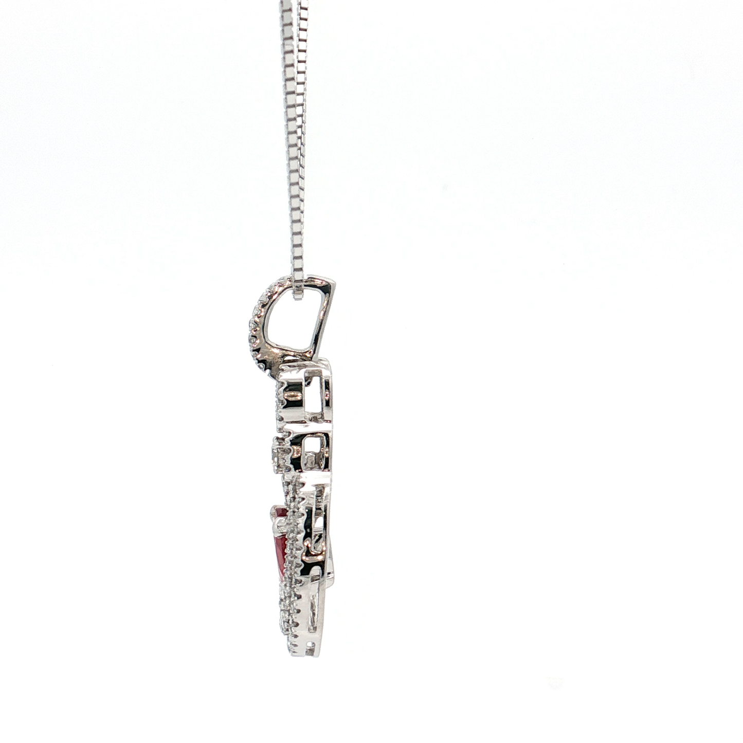 White Gold Ruby & Diamond Necklace
